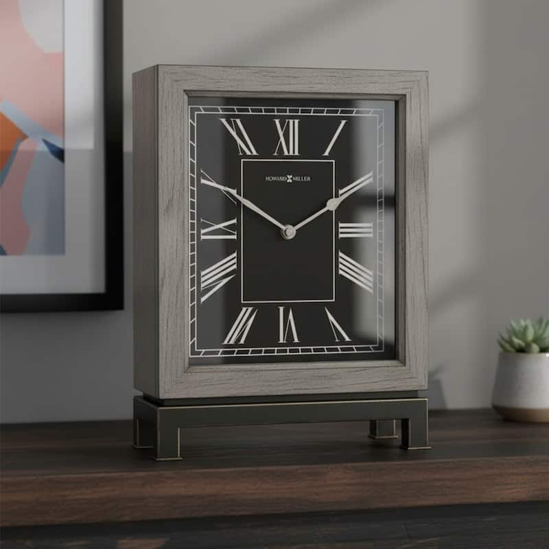 Howard Miller Weathered Grey Wood Accent Mantel Clock - Grey