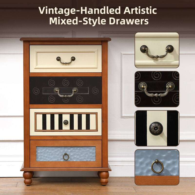 4-Drawer Hand-Carved Accent Chest