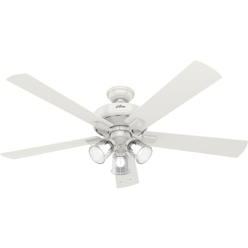 Hunter 60" Crestfield Ceiling Fan w/3-Light LED Light, Pull Chain - Farmhouse, Transitional, Rustic - Exclusive SureSpeed!