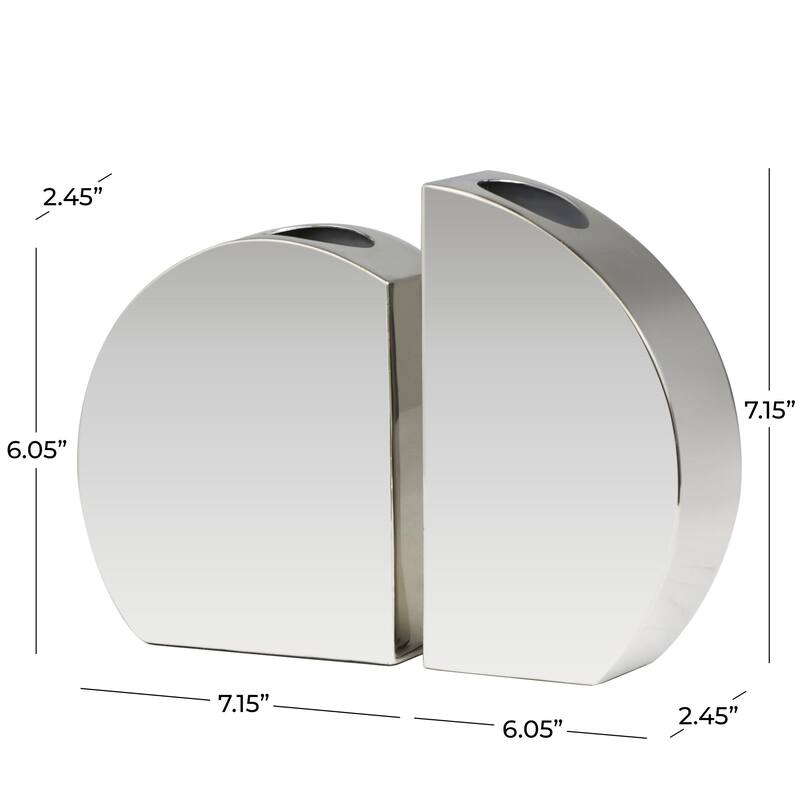 Stainless Steel Metal Decorative Vase with a Sleek Mirror Finish - Set of 2 Silver - Roche River Decor