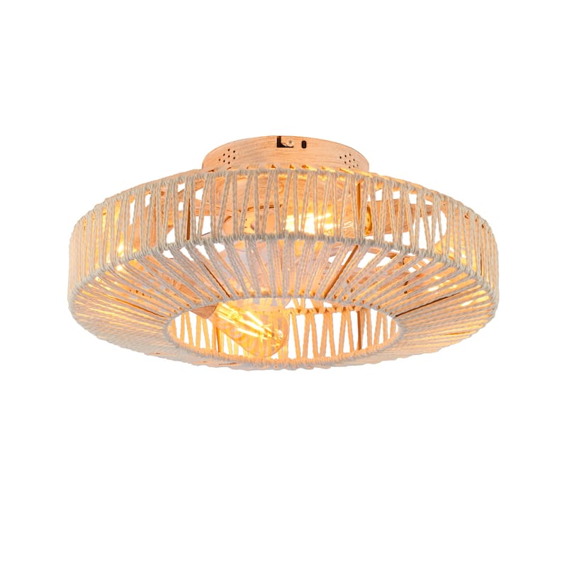 20" Rope Caged Ceiling Fans with Remote