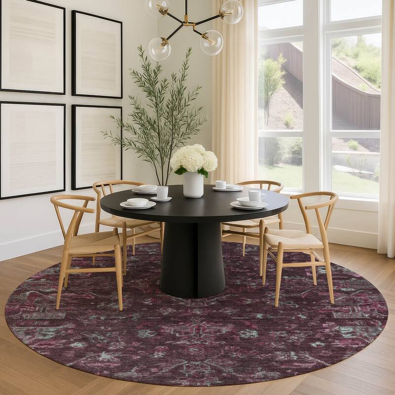 Machine Washable Indoor/ Outdoor Traditional Chelsea Chantille Rug