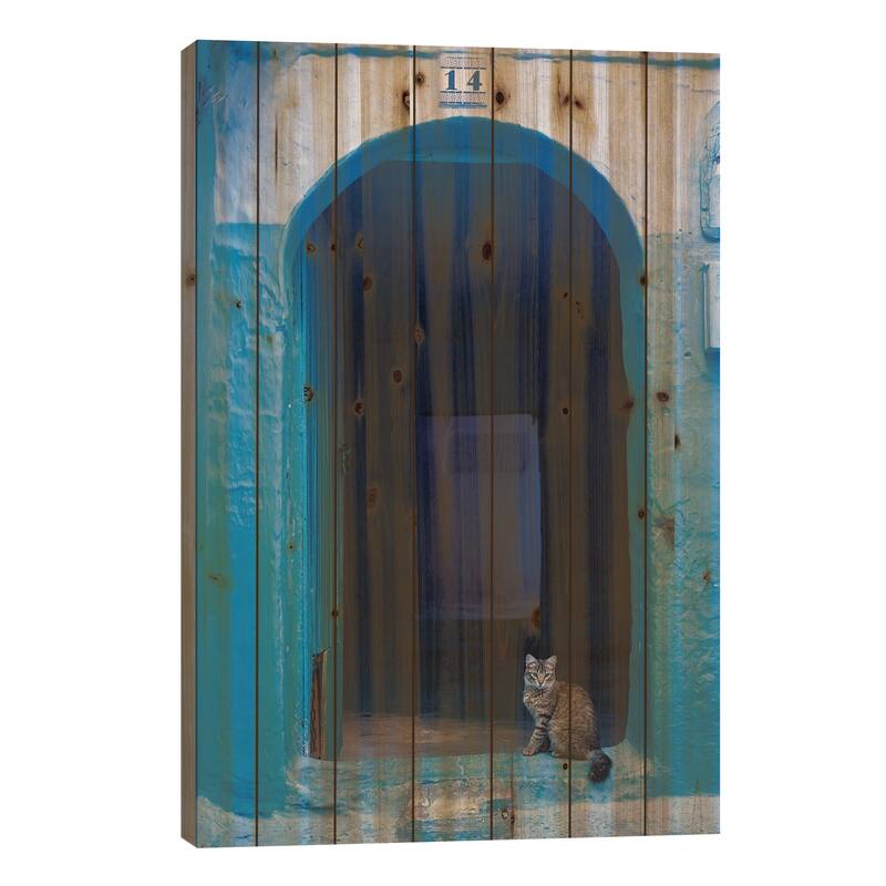 Car On The Door, Morocco I Print On Wood by Matteo Colombo - Multi-Color - 40x26x1.5