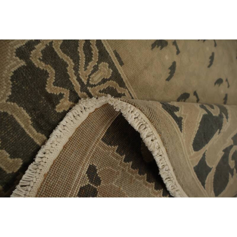 Hand Knotted Oriental 100% Wool Carpet Traditional All-Over Brown Ziegler Area Rug - 14' 9'' X 9' 11''