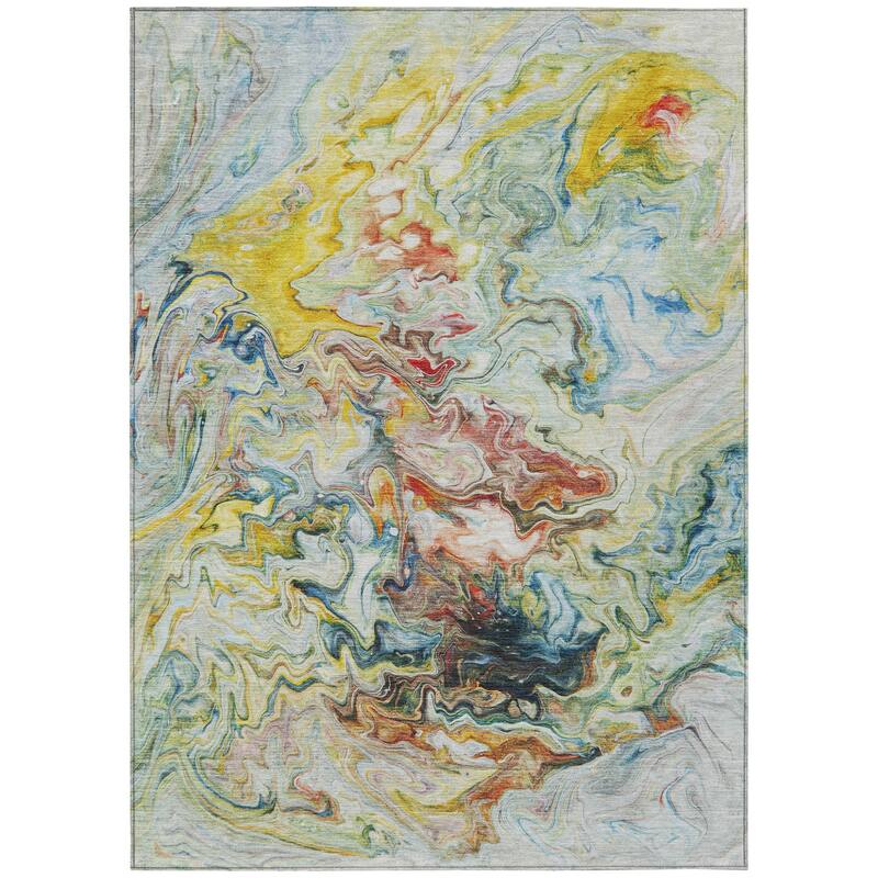 HomeRoots Abstract Transitional Rectangle Outdoor Rug