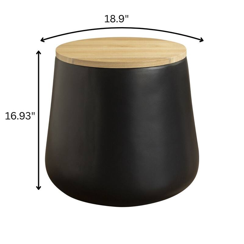 Orunel Modern Fiberstone Side Table with MDF Top and Painted Finish for Living Rooms, Patios, Balconies