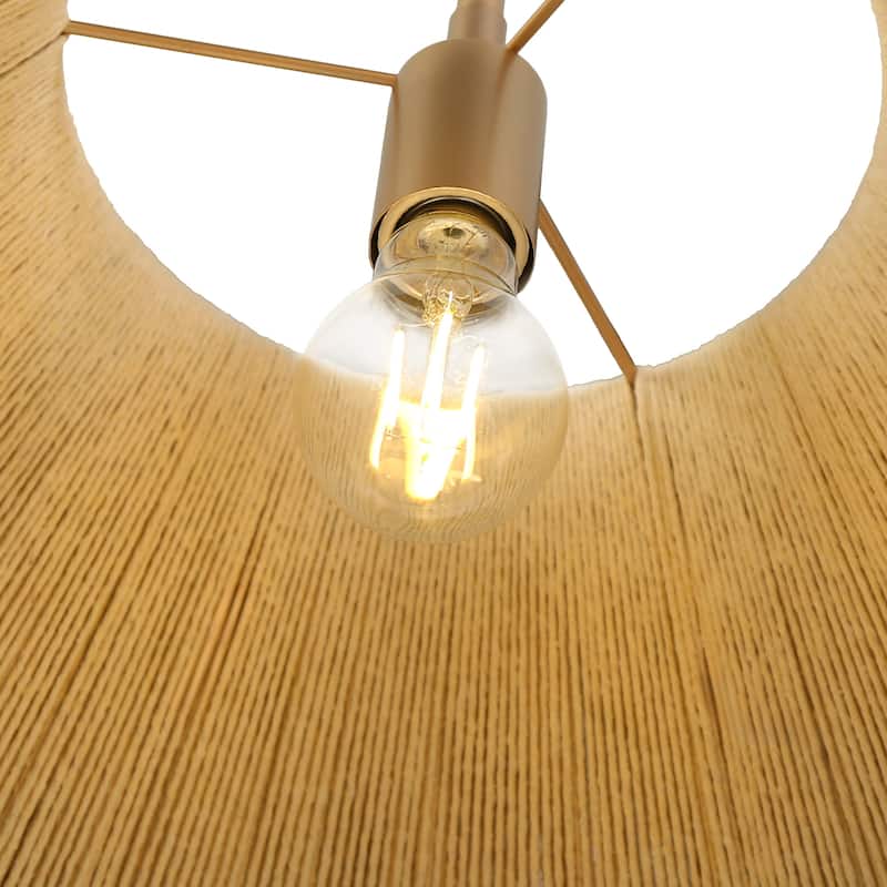 Modern Farmhouse 1-Light Gold Nature Pendant Light for Kitchen Island Dining Room - Nature&Gold - 20.5"Dx11"H