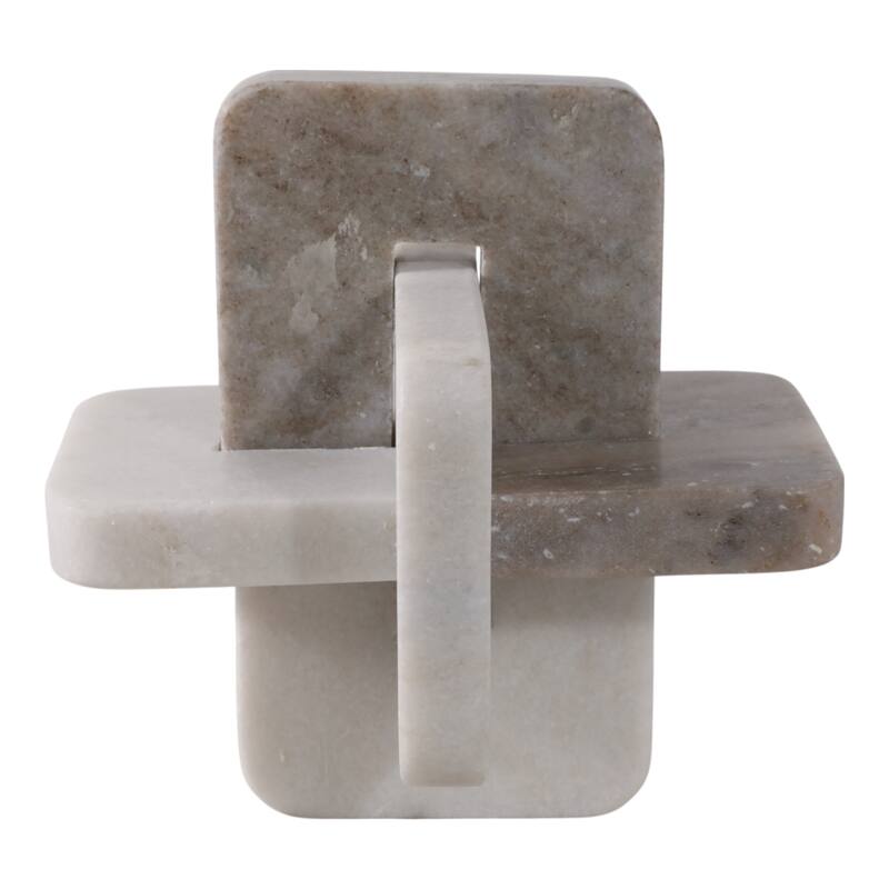 Stone Decorative Object Modern Geometric Sculpture Contemporary Decor - 7" x 7" x 7"