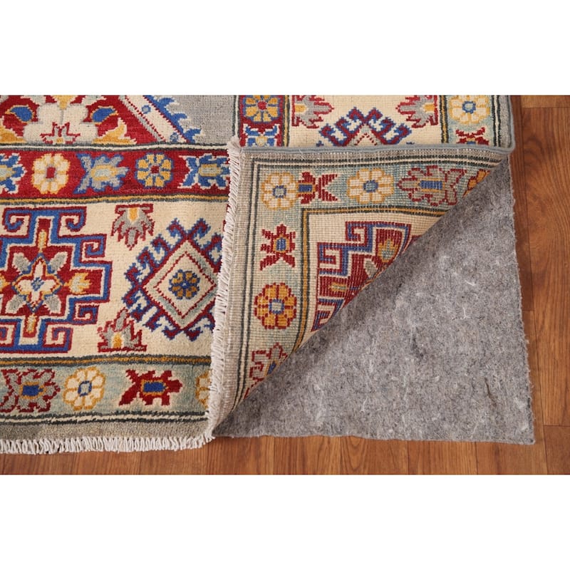 Gray Kazak Living Room Area Rug Hand-Knotted Wool Carpet - 6'9" x 10'2"