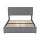 preview thumbnail 7 of 9, Full Size Upholstery Platform Bed with Four Drawers on Two Sides,Modern Style
