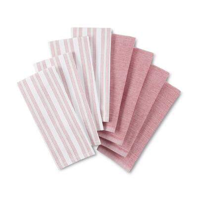 KITCHENAID Chambray Stripe Kitchen Towels 8-Pack, Absorbent 100% Woven Cotton, 17"x28"