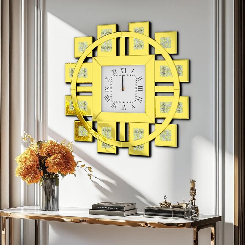 Large Modern Wall Clocks Mirror Silent Non Ticking Battery Operated Roman Numerals Clock