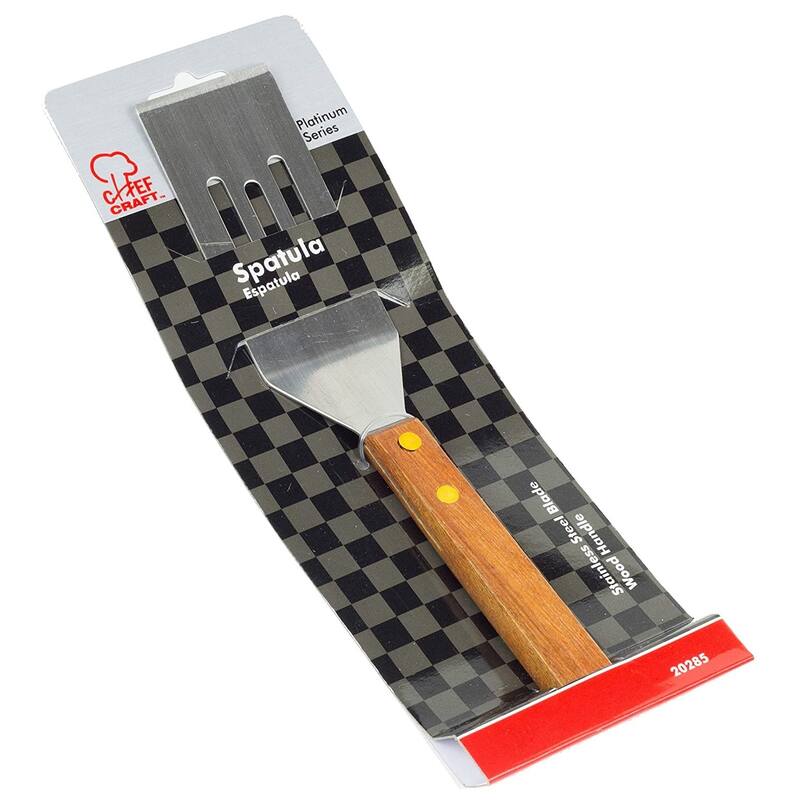 Chef Craft 8" Select Stainless Steel Slotted Wooden Handle Mini Cookie Spatula Turner