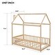 preview thumbnail 4 of 7, Twin Size Pine Wood House Bed Frame with Guardrails & Slats, Natural