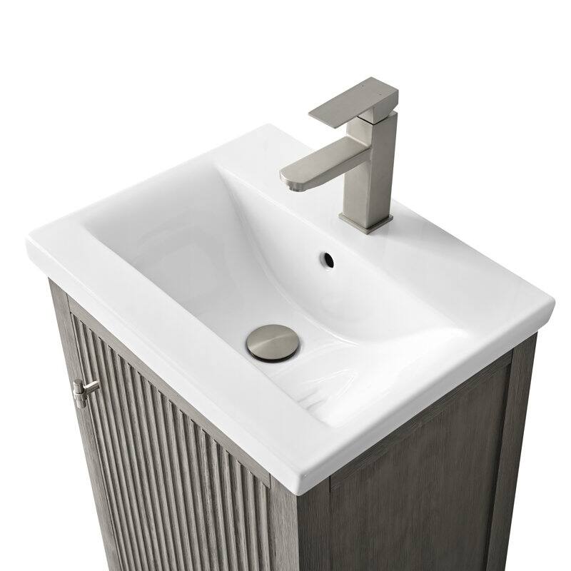Vanity Art 20" Single Sink Bathroom Vanity Cabinet with Ceramic Top