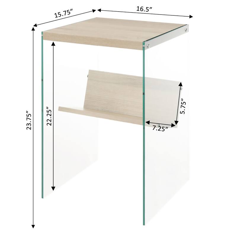 Convenience Concepts SoHo Glass End Table with Shelf