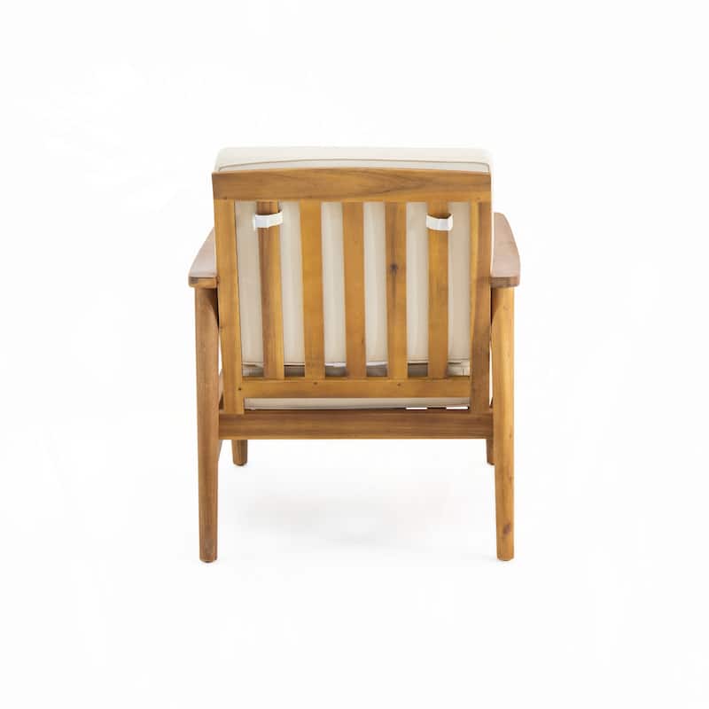 Teak Finish Patio Furniture Sets with Thick Cushion