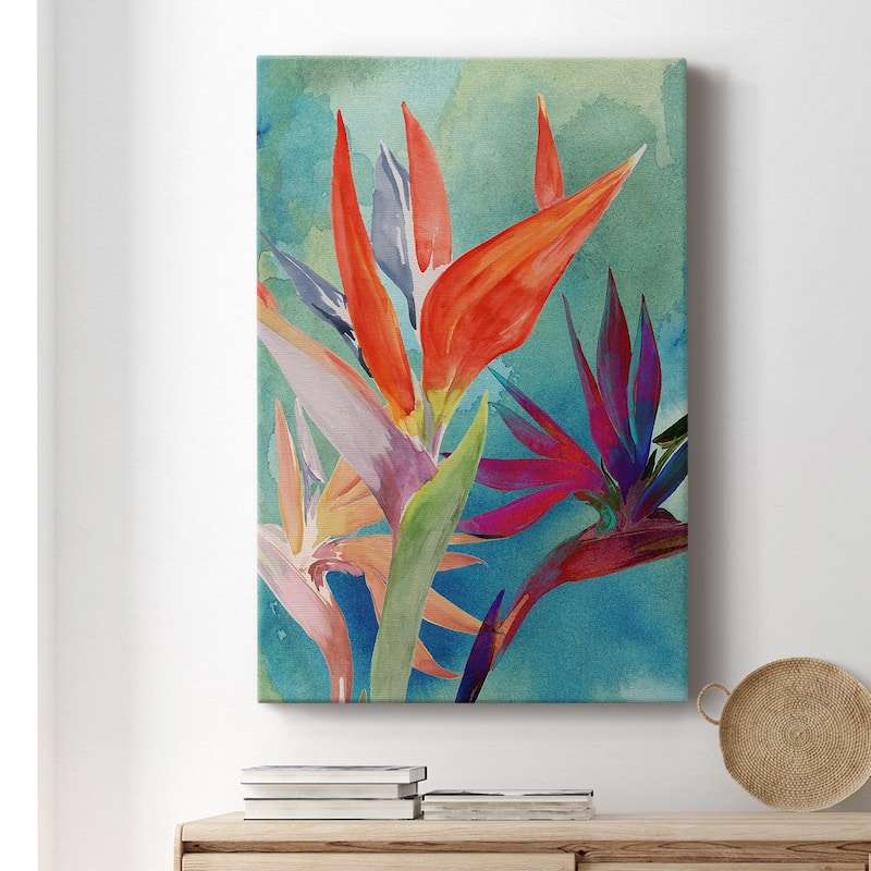 Vivid Birds of Paradise I Premium Gallery Wrapped Canvas - Ready to Hang
