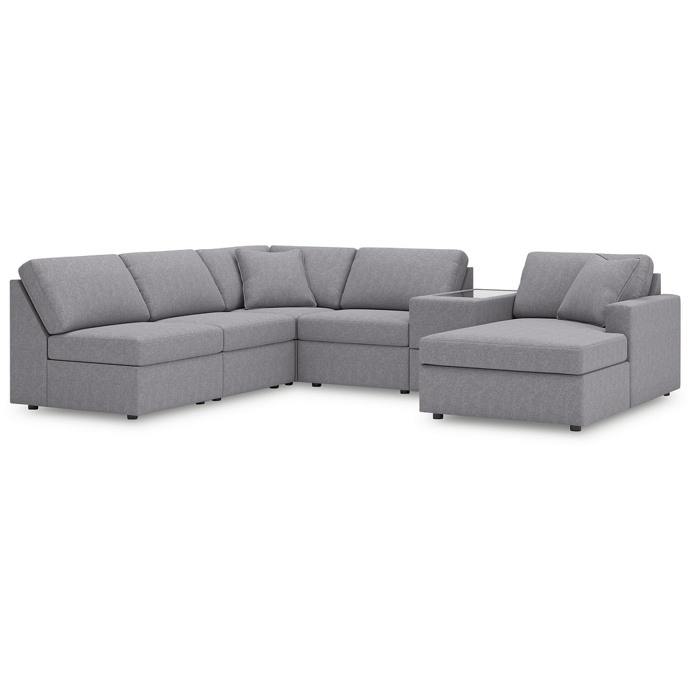 Signature Design by Ashley Modmax 6-Piece Sectional with Chaise and Storage Console - 140" W x 86" D x 36" H