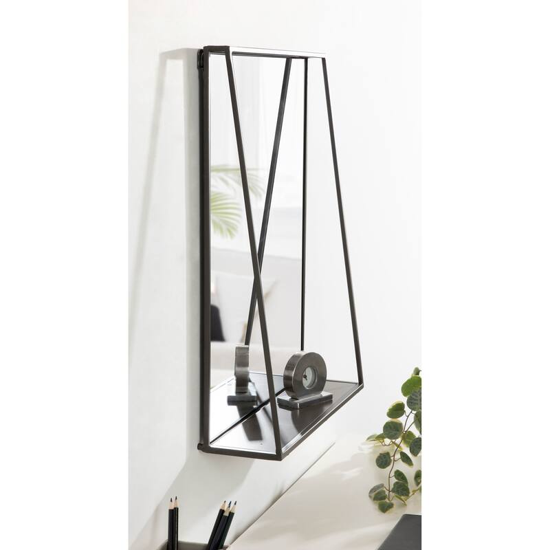 Kate and Laurel Lintz Metal Framed Mirror with Shelf