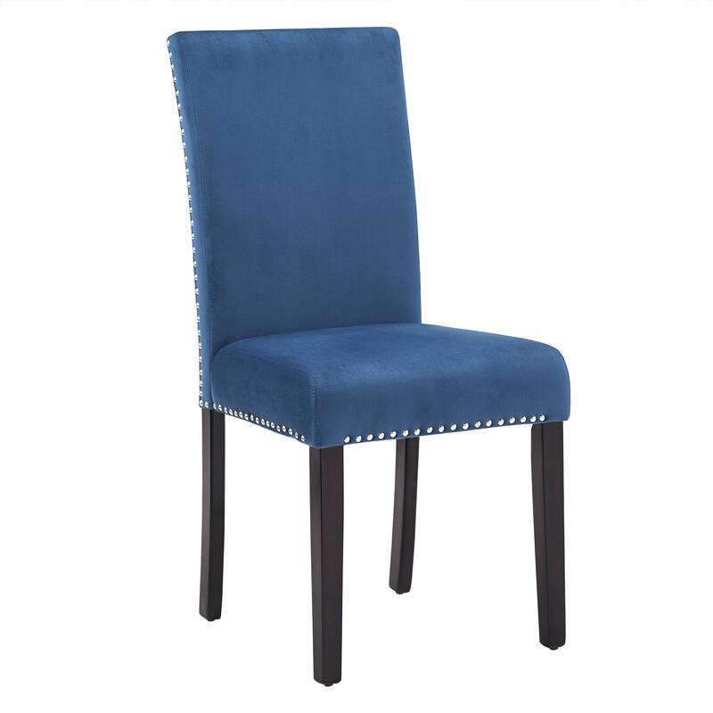 Balmforth Nailhead Velvet Upholstered Dining Chairs (Set of 2) by iNSPIRE Q Classic