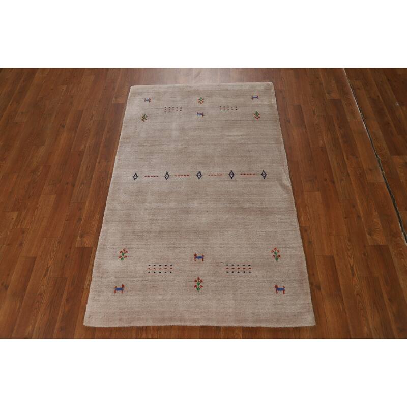 Tribal Gabbeh Indian Foyer Rug Handmade Silk Carpet - 3'0"x 5'0"