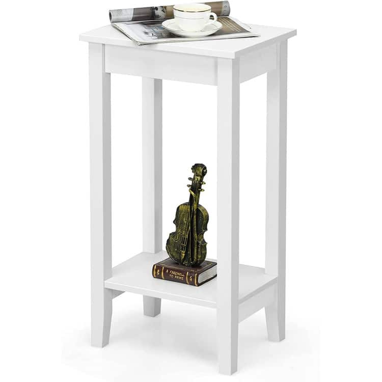 Set of 2 Versatile 2-Tier End Table with Storage Shelf - 16"x11.5" x 29" (L x W x H)
