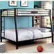 preview thumbnail 3 of 4, Tic Contemporary Black Metal 2-Tier Bunk Bed by Furniture of America Full over Queen