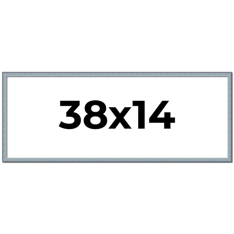 38x14 Frame Rustic Sky Blue Solid Wood Picture Frame | 0.75 Inch