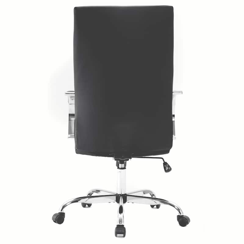Sonora Ergonomic High Back Leather Office Chair with Lumbar Support, Adjustable Height, Tilt Lock, Chrome Frame & Swivel Casters