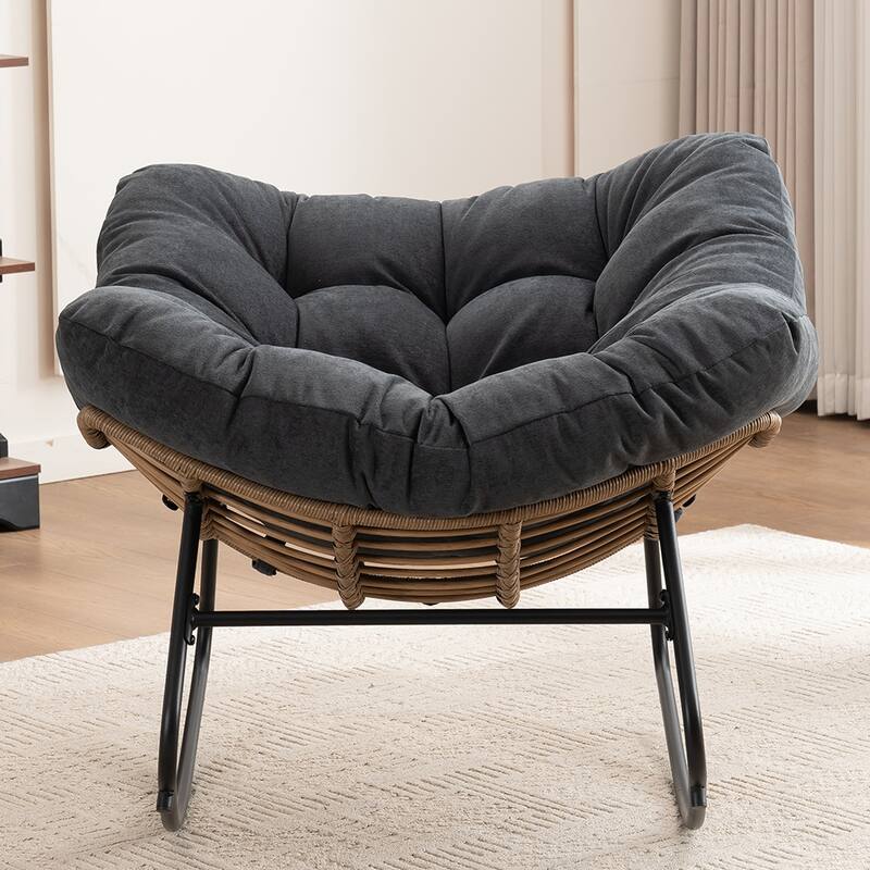 Chenille Soft Upholstered Modern Rocking Chair