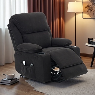 Power Recliners With Remote Controls Corduroy Power Remote-Control Recliner with Heating Massage and ...