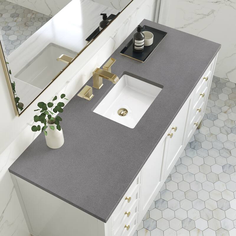James Martin Vanities Chicago 60" Single Vanity, Glossy White