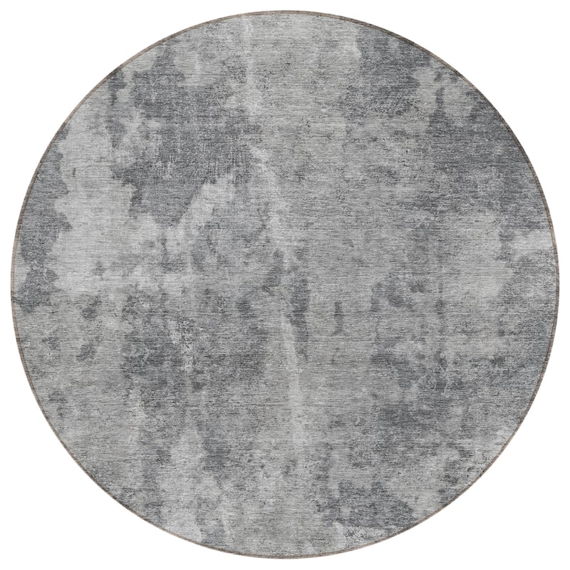 Alrim Contemporary Abstract Weather Resistant Classic Meets Modern Round Outdoor Rug - 8' Round