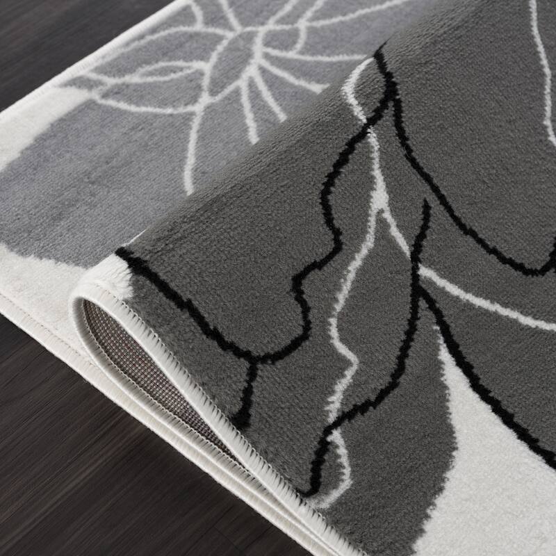 Beverly Rug Modern Multicolor Floral Indoor Area Rug with Jute Backing