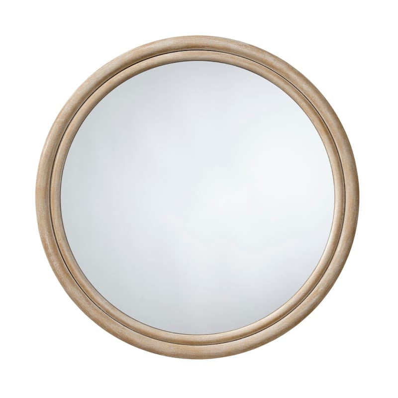 Alden Décor Harvest Wood Round Wall Mirror