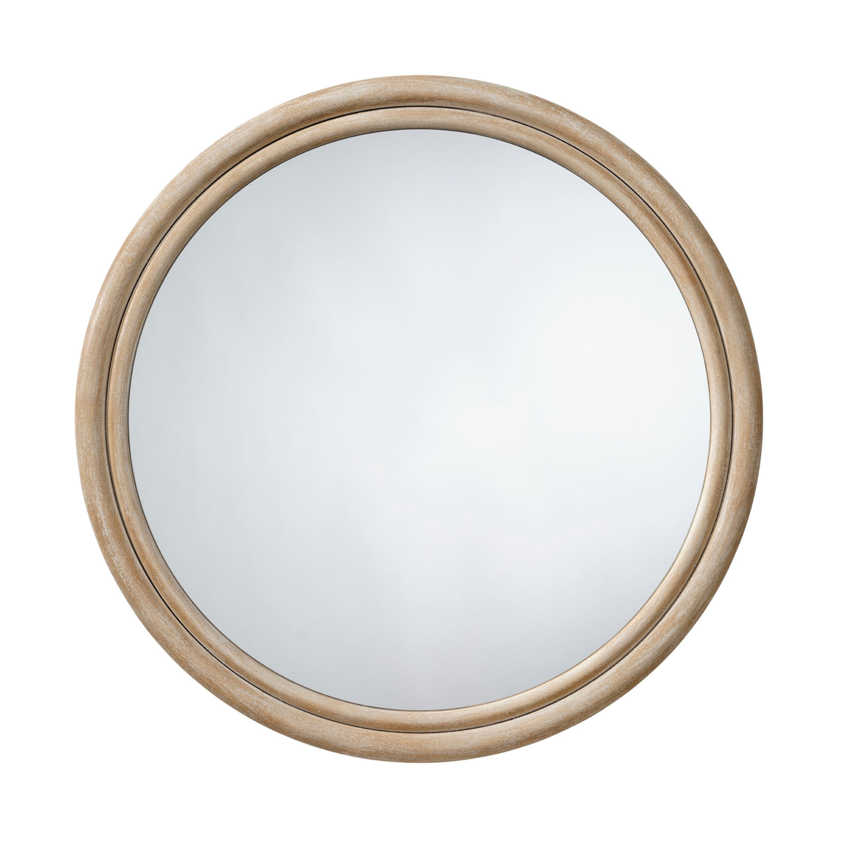 Alden Decor Harvest Wood Round Wall Mirror