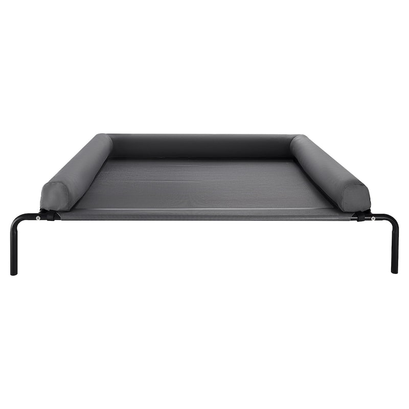 XL Elevated Dog Bed with Pillow Breathable Mesh Waterproof Steel Frame 110 lbs Capacity - 48 x 35 x 8 in