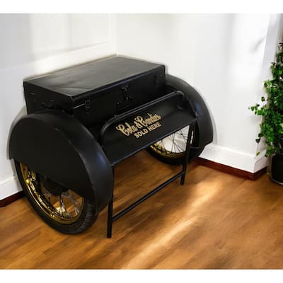Black Old Time Delivery Box Table with Storage - 28" W x 37.5" D x 27" H