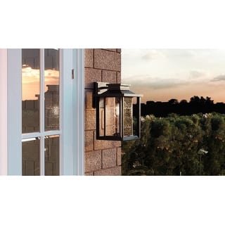 Wakefield 1-Light Outdoor Wall Lantern in Earth Black