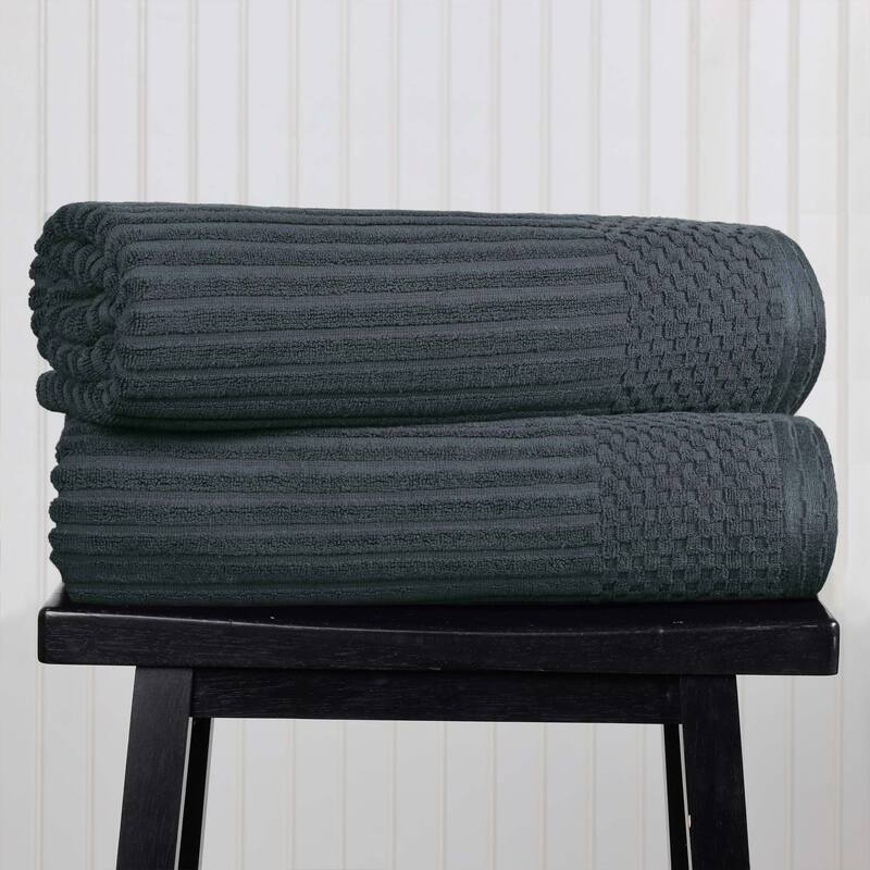 Superior Soho Ribbed Cotton Bath Sheet Set of 2