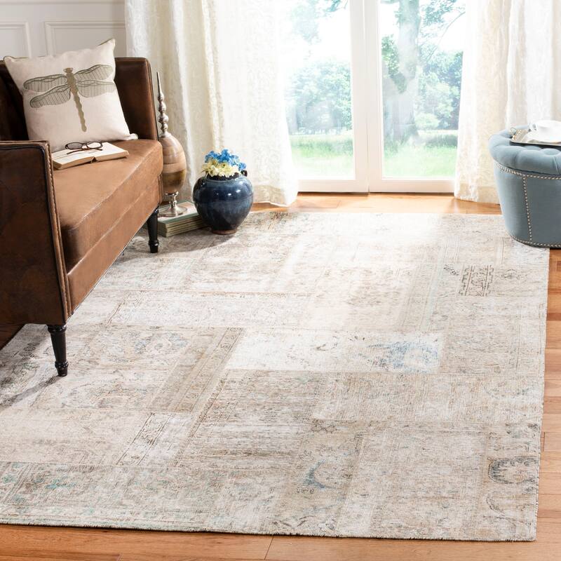SAFAVIEH Couture Hand-knotted Sadhana Spice Waldtraut Wool Rug - 9' x 12' - Natural