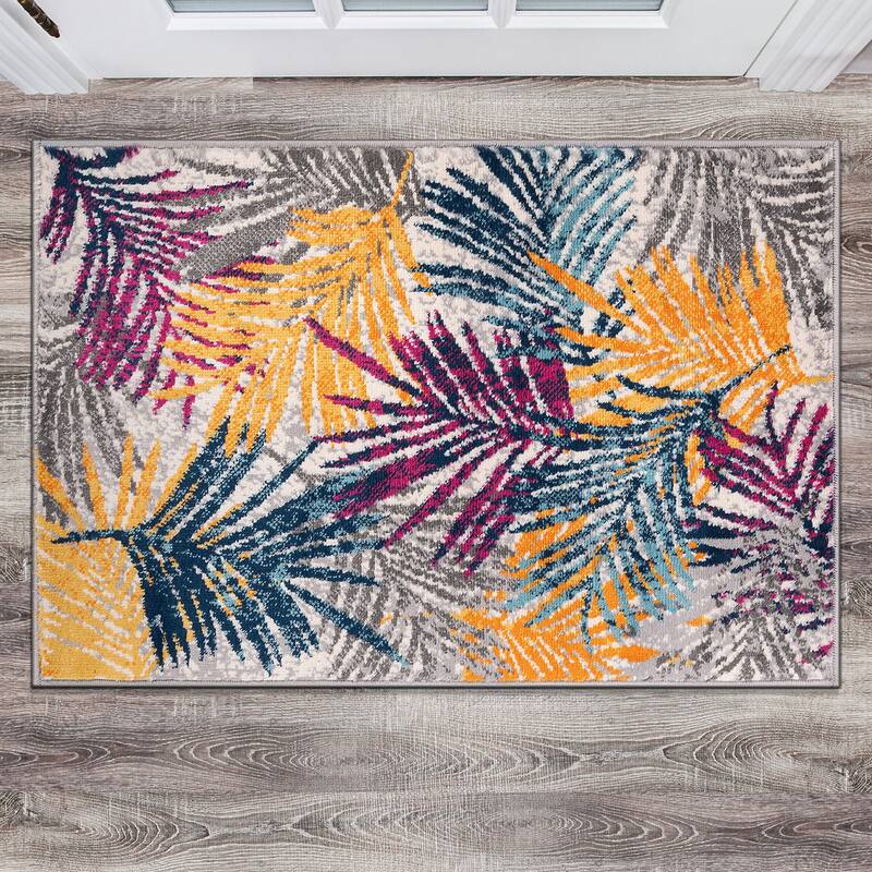 World Rug Gallery Edinburgh Floral Leaves Area Rug