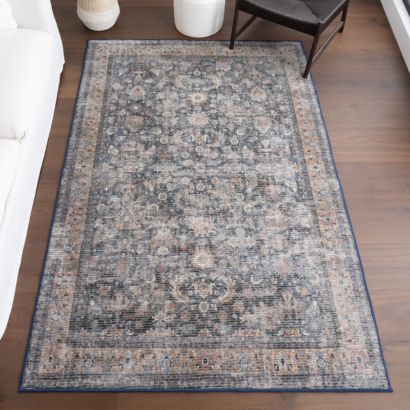 Nuloom Carmela Medallion Machine Washable Area Rug - 8' 10" x 12' - Dark Grey - Rectangle