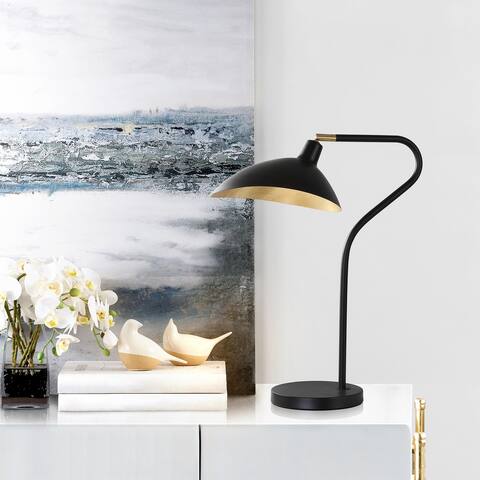 SAFAVIEH Lighting 30-inch Giselle Adjustable Black/ Gold Task Table Lamp - 20"x10.16"x23-30"