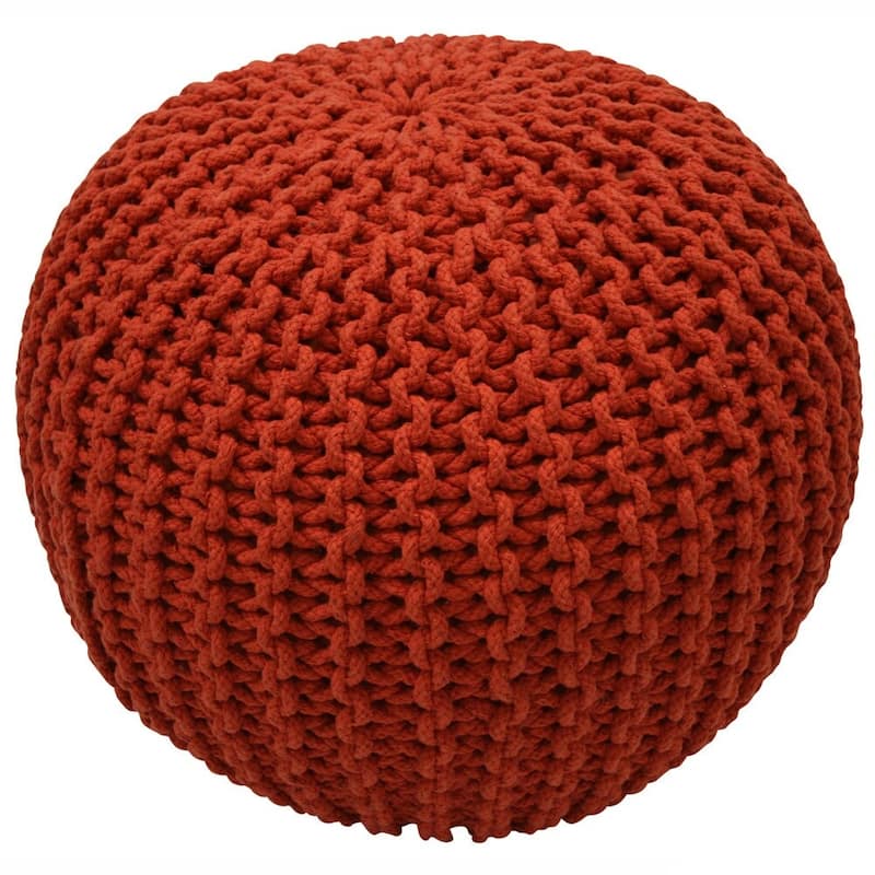 Nuloom Ling Round Knit Filled Ottoman Pouf