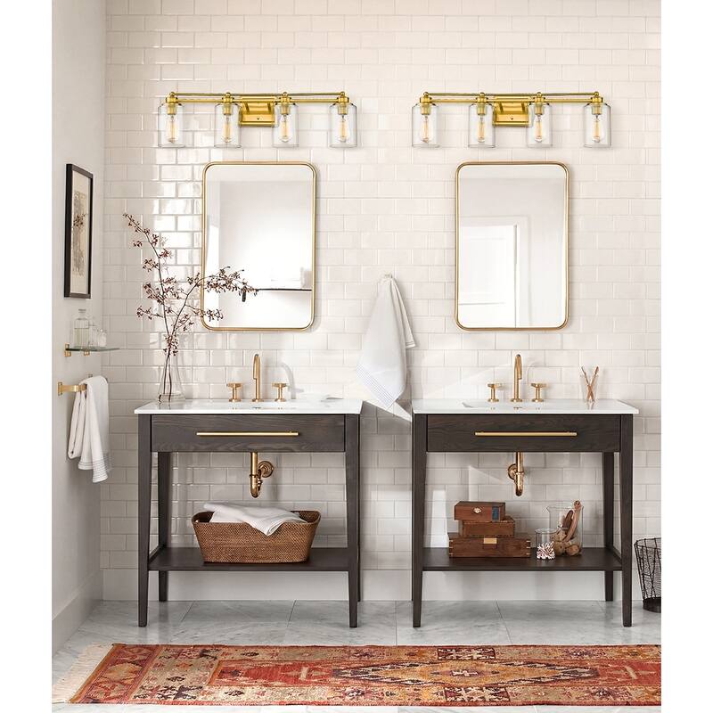 Bathroom Vanity Light,Wall Sconce Lamp Over Mirror with Clear Glass Shade