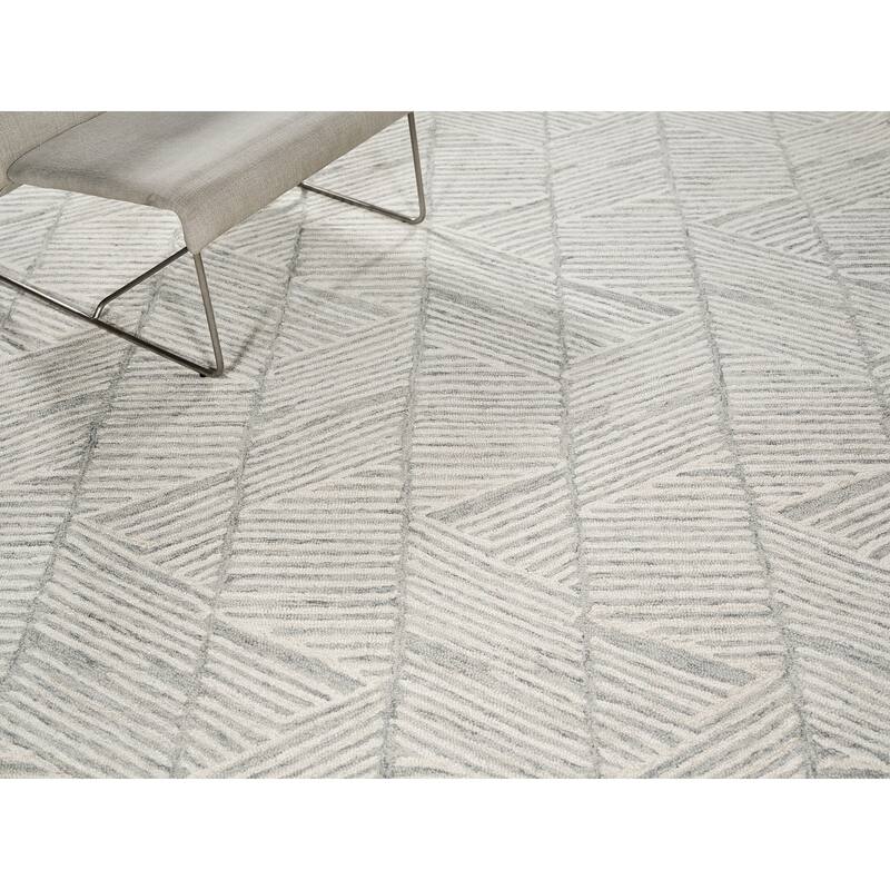 Exquisite Rugs Kascata Handmade Hand-tufted New Zealand Wool on Canvas Silver/Ivory Area Rug