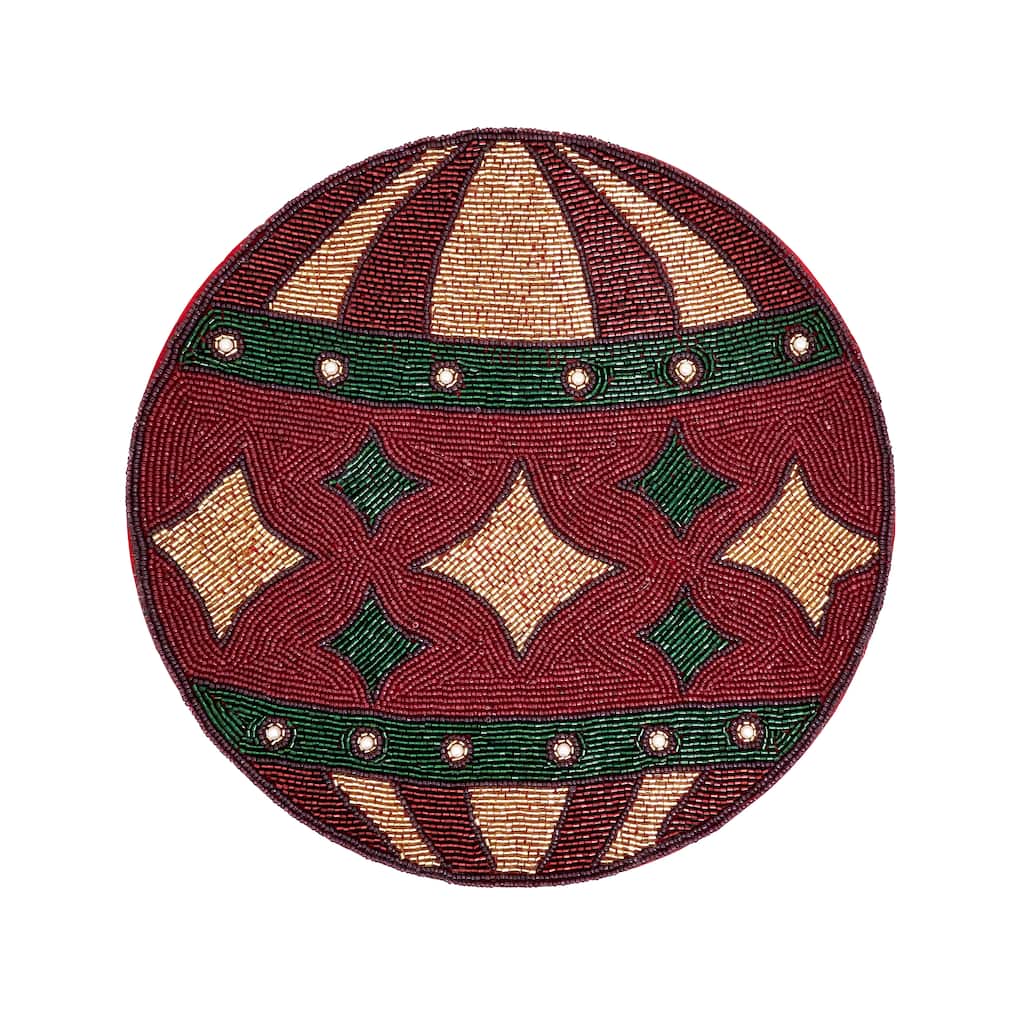 Beaded Ornament Placemat (Set of 4) - 14"x14"
