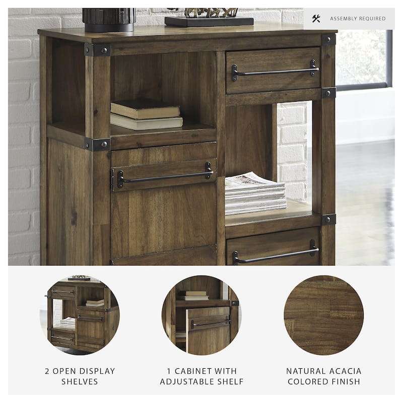Roybeck Accent Cabinet - Casual - Bronze Hardware - Light Brown